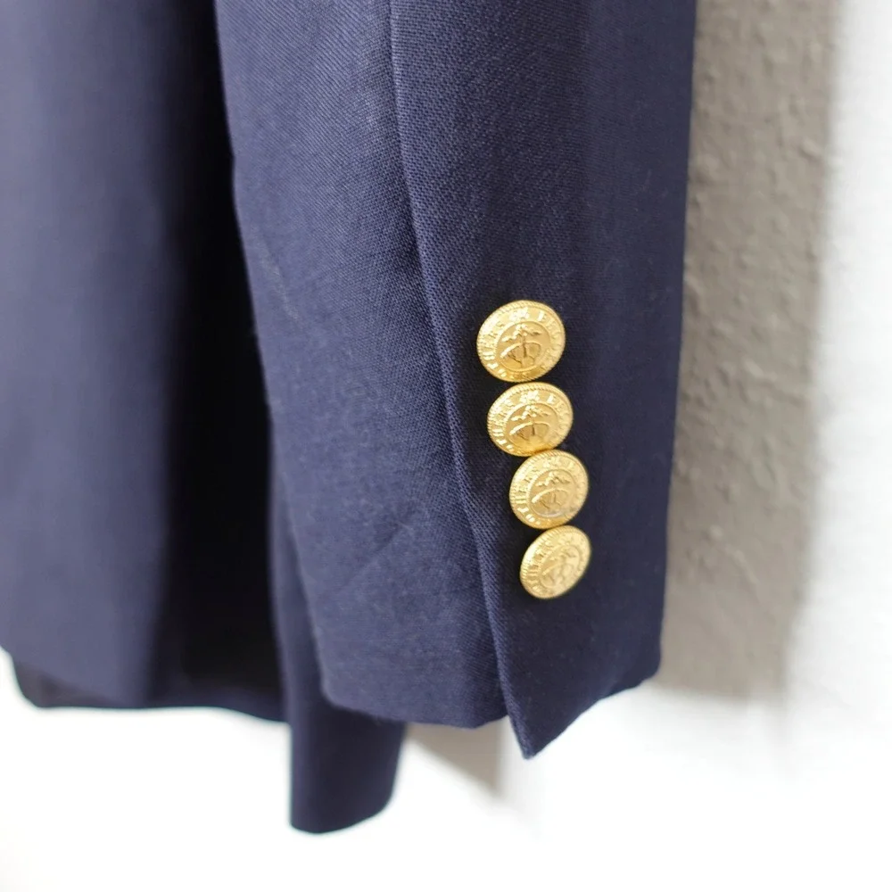 Brooks Brothers Blazer Mens 44R‎ Navy Blue 346 Worsted Wool Gold Buttons Jacket